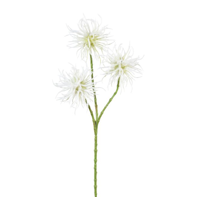Thistle branch, 47cm, white