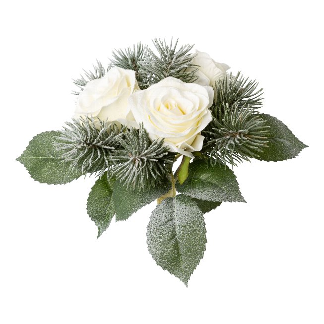 Artificial rose fir bunch with snow