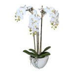 Kunstpflanze Orchidee in weißer Keramikschale