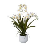 Kunstpflanze Orchidee im weißen Keramiktopf