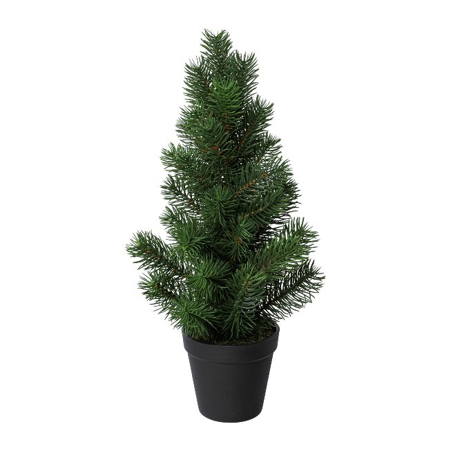 Artificial fir tree in pot