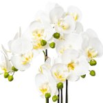 Kunsfpflanze Orchidee im schwarzen Resintopf