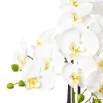 Kunstpflanze Orchidee im schwarzen Resintopf