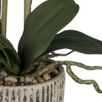 Artificial plant orchid in ceramic pot