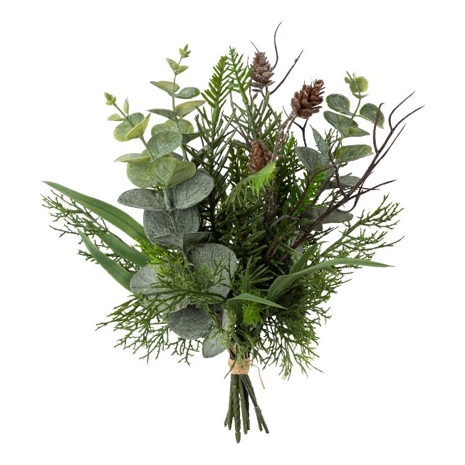 Künstlicher Eukalyptus-Tannenbund mit Zapfen
