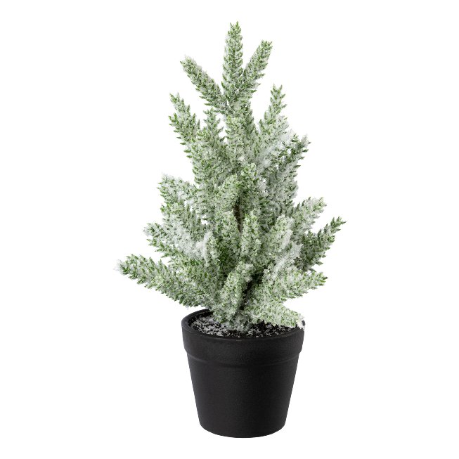 Künstlicher Minitannenbaum im Topf mit Schnee 21.5cm