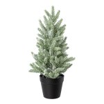 Artificial mini fir tree in pot with snow 28cm
