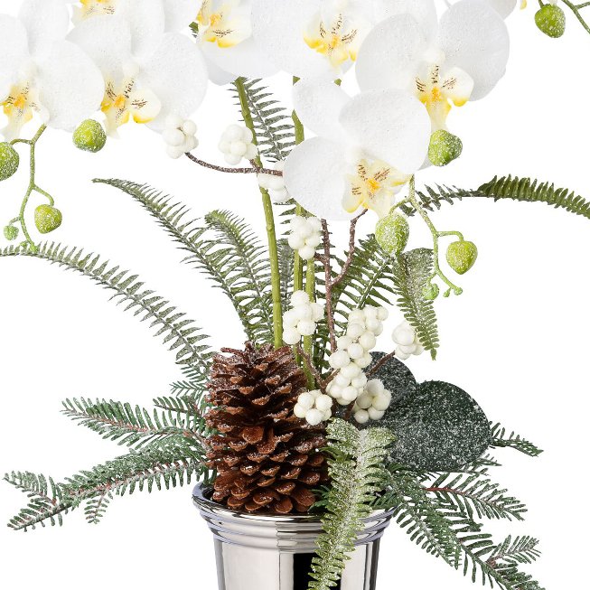 Artificial plant orchid in ceramic vase