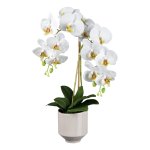 Artificial plant orchid in ceramic pot
