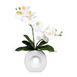 Artificial plant orchid in ceramic vase