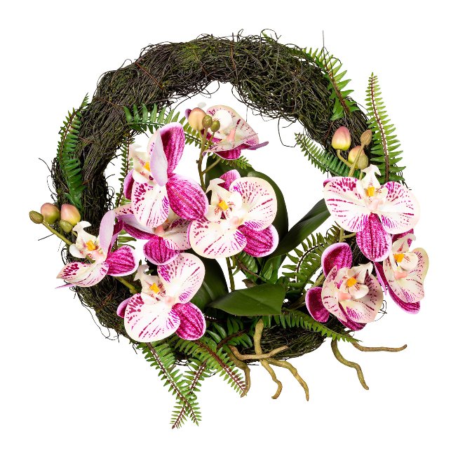 Kunstpflanze Orchideen Wandkranz