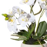 Artificial plant orchids in white vase