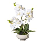 Kunstpflanze Orchideen in weißer vase