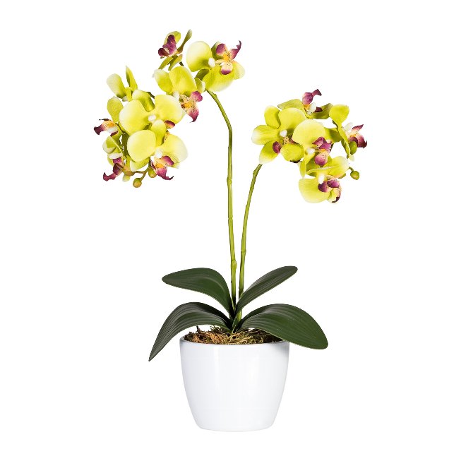Kunstpflanze Orchideen im weißen Keramiktopf