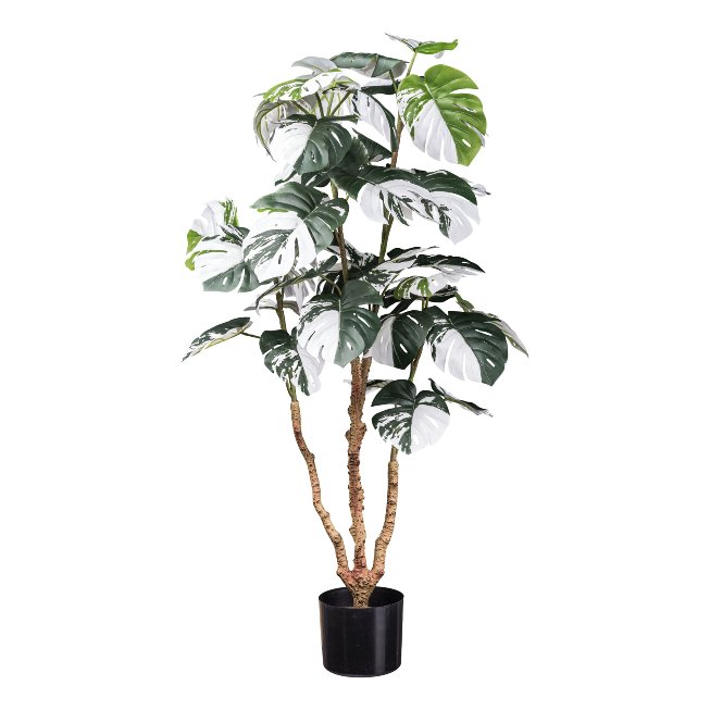 Kunstpflanze Monstera deliciosa Variegata mit 38 Blättern