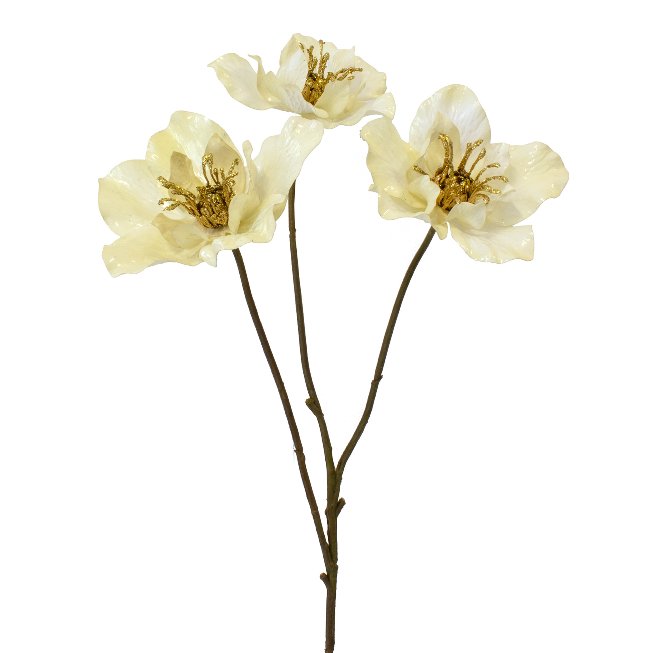 Artificial christmas rose branch