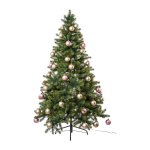 Artificial fir tree with 60 balls in pink-mix