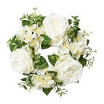 Artificial flower candle ring roses 5x20 cm