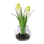Artificial plant Muscari with grass in glass