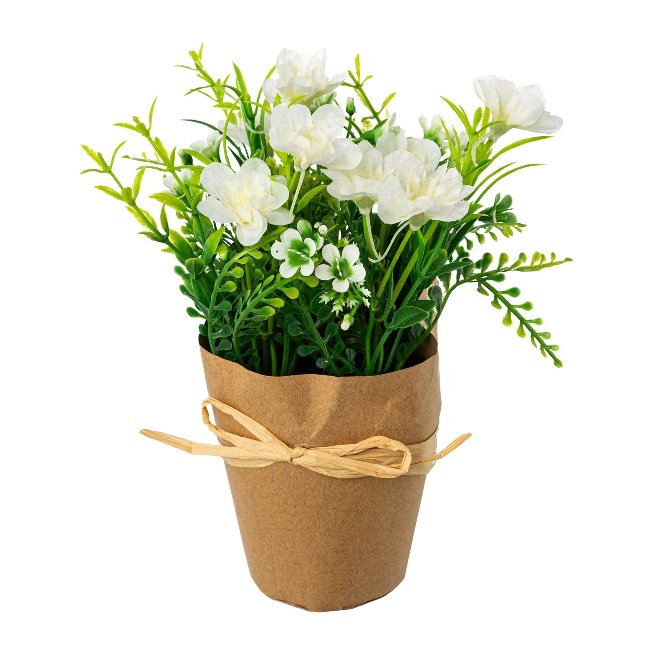 Artificial plant azalea mix in packing paper pot