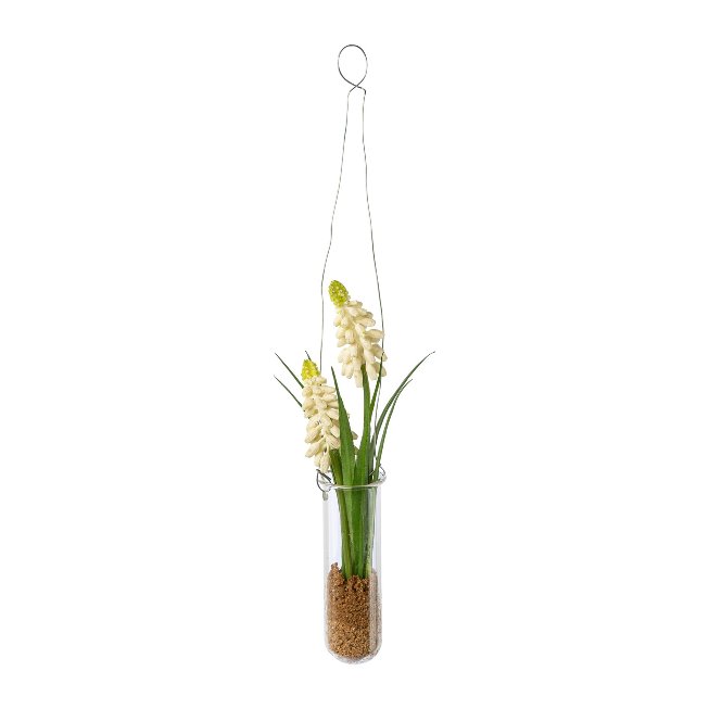 Artificial plant Muscari in hanging vase