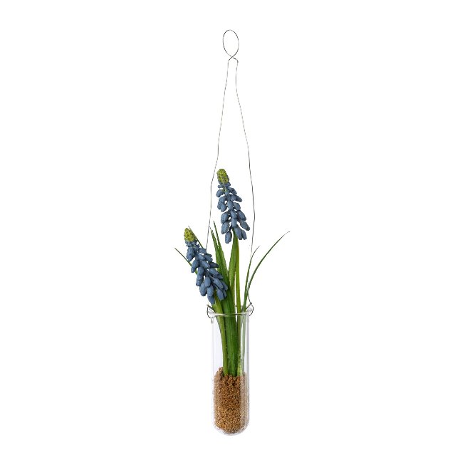 Kunstpflanze Muscari in Hängevase