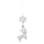 Deco hanger snowflake/reindeer ornament