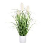 Artificial plant pampas grass in white pot