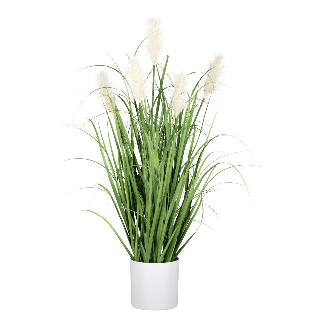 Artificial plant pampas grass in white pot