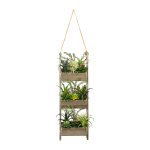 Wooden decoration ladder with succulents x3