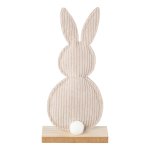Rabbit tail on wooden foot