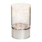 Decorative round glass jar with 15 LED LIGHTS