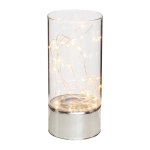 Decorative round glass jar with 20 LED LIGHTS