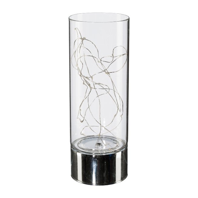 Round decorative glass jar with 25 LED lights and 6H timer function