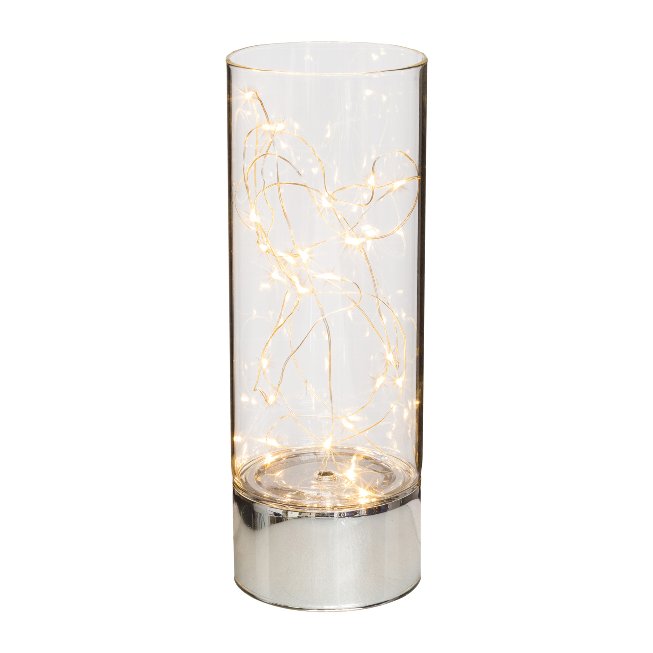 Round decorative glass jar with 25 LED lights and 6H timer function