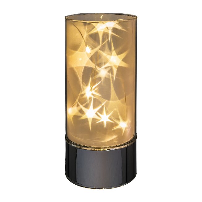Glass cylinder with LED with star effect THOUSAND