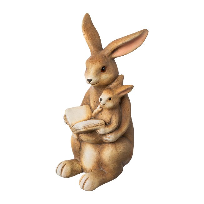 Hasen aus Keramik mit Kind