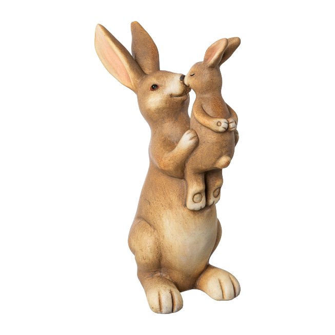 Hasen aus Keramik mit Kind