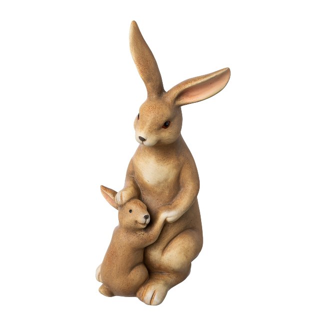 Hase aus Keramik mit Kind