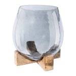 Glass tealight on wooden base