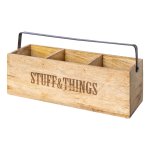 Decorative box square with handle mango wood