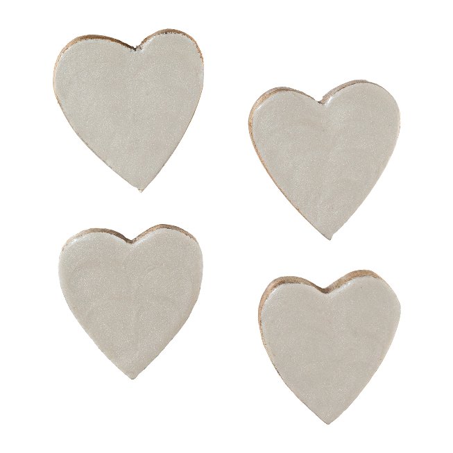 Wooden heart table litter ENAMEL