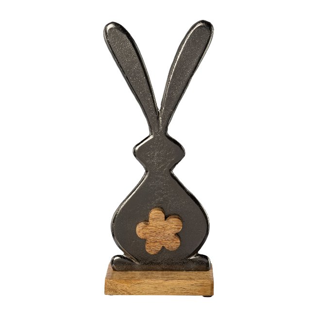 Bunny on mango wood plate