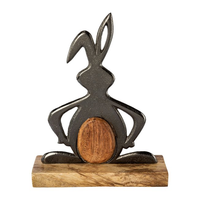 Hase auf Mango Holz Platte