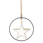 Metal ring with wooden star hanger