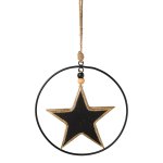 Metal ring with wooden star hanger