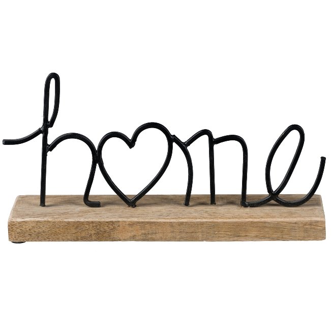 Decorative lettering HOME on base