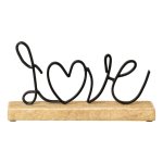 Dekoschriftzug LOVE auf Holz Base