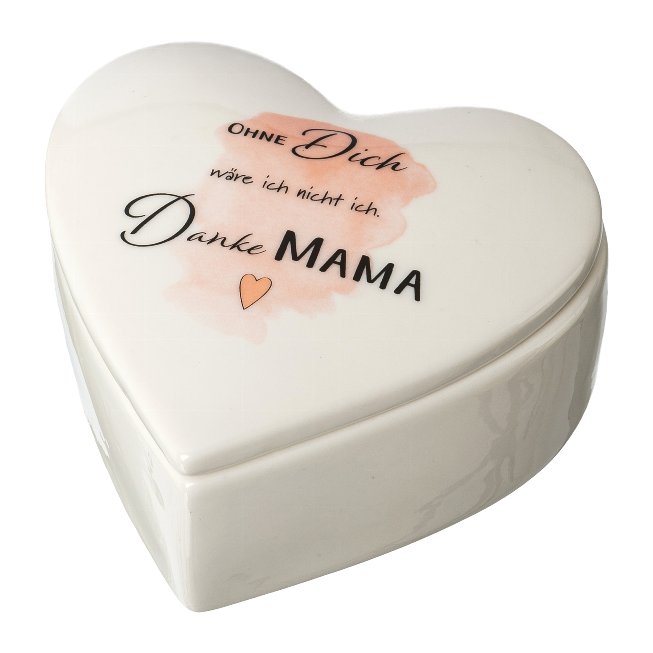 Deco porcelain heart box 'MAMA'