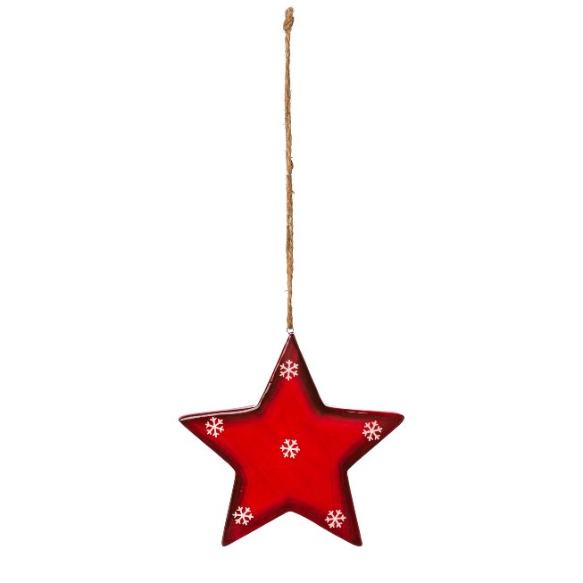 Ceramic star hanger RED